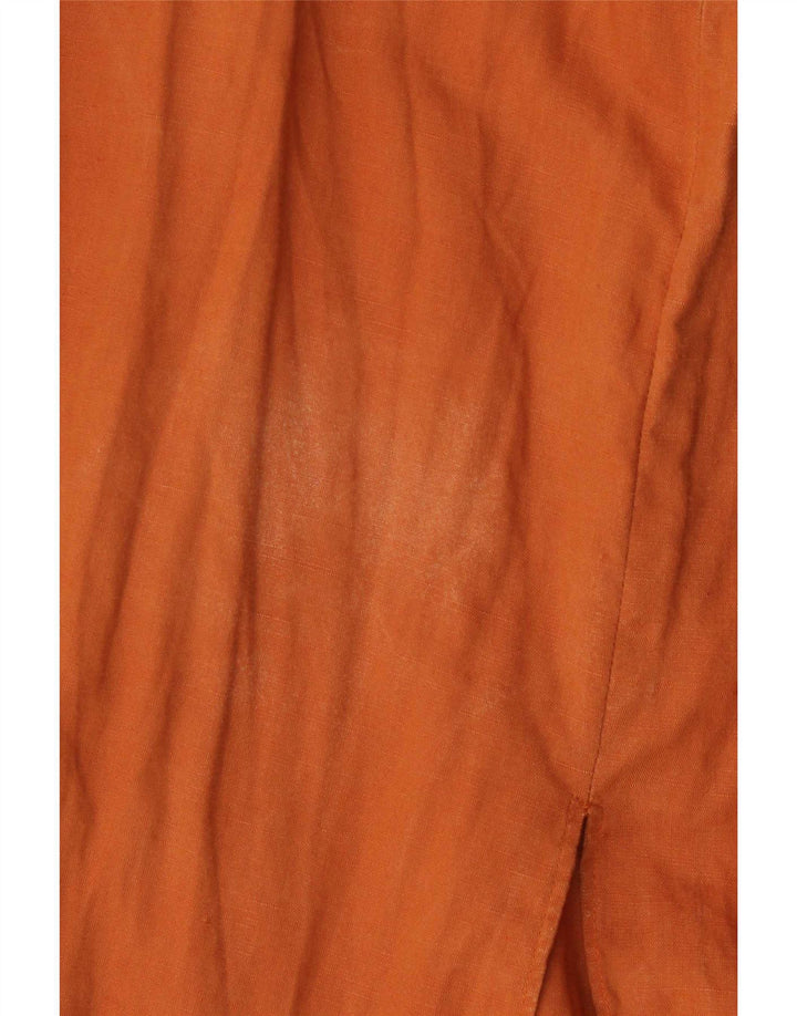 Zara Damen Maxi-Sommerkleid UK 6 XS Orange Lyocell