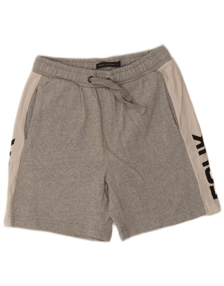 French Connection Herren-Sportshorts mit Grafik, Mittelgrau, Farbblock