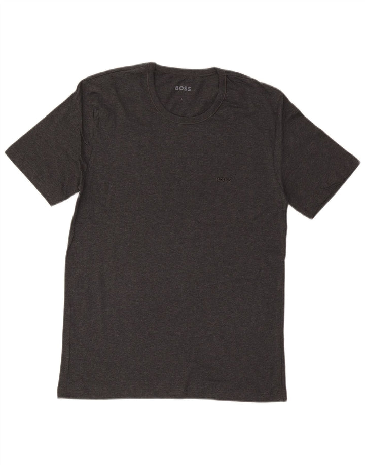 Hugo Boss Herren T-Shirt Top Large Grau Baumwolle