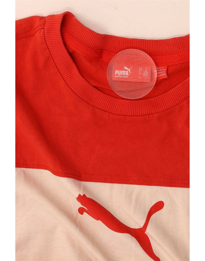 Puma Herren Grafik-Trägershirt, groß, rot, Farbblock