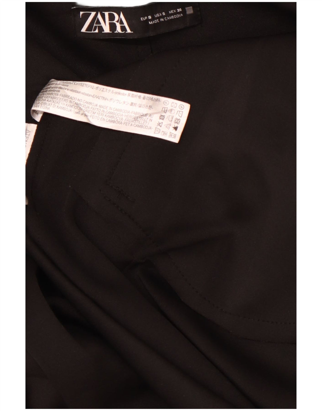 ZARA Damen Übergroßer Kapuzenmantel UK 10 Small Schwarz Polyester