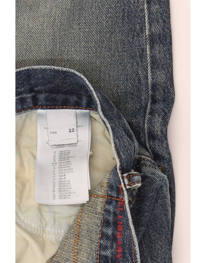 Diesel Herren Straight Jeans W32 L30 Blaue Baumwolle