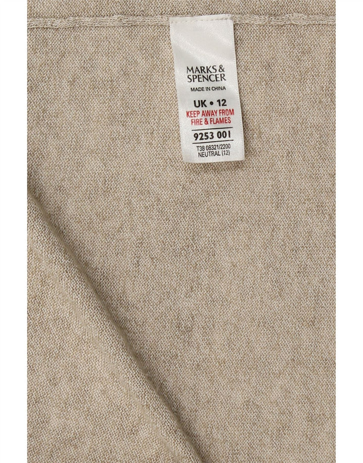 Marks & Spencer Damen Longline-Cardigan-Pullover UK 12 Mittelbeige Leinen