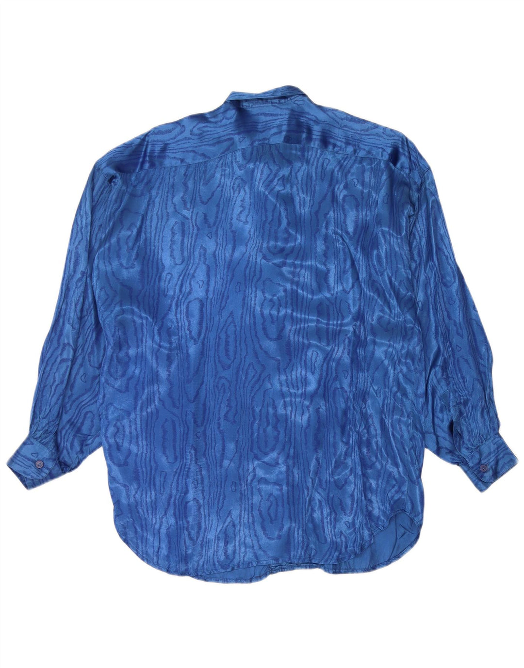 Benetton Damen-Hemdbluse mit abstraktem Muster IT 42 Mittelblau