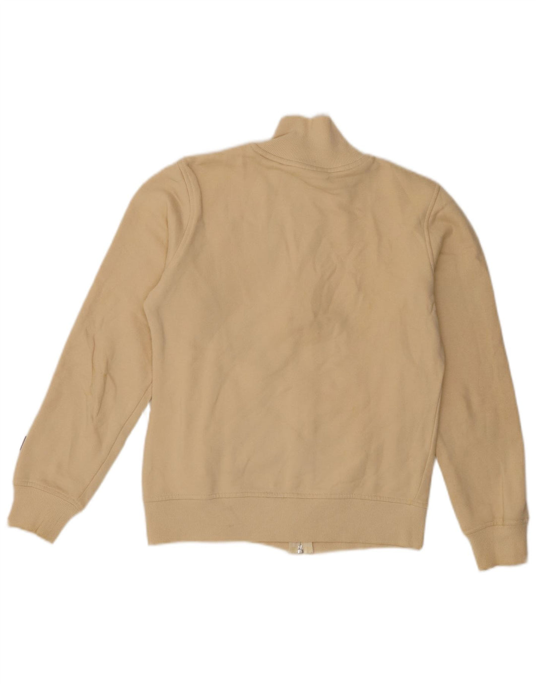Asics Damen Grafik-Trainingsanzugoberteil, UK-Größe 10, Größe S, Beige, Baumwolle