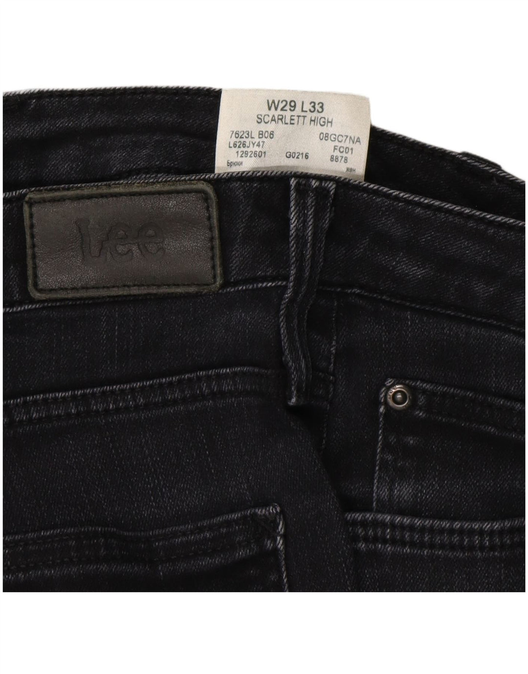 LEE Herren Scarlett High Skinny Jeans W29 L28 Schwarze Baumwolle