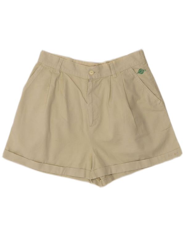 Benetton Damen-Chinoshorts mit hoher Taille, mittelgroß, W28, Khaki, Baumwolle