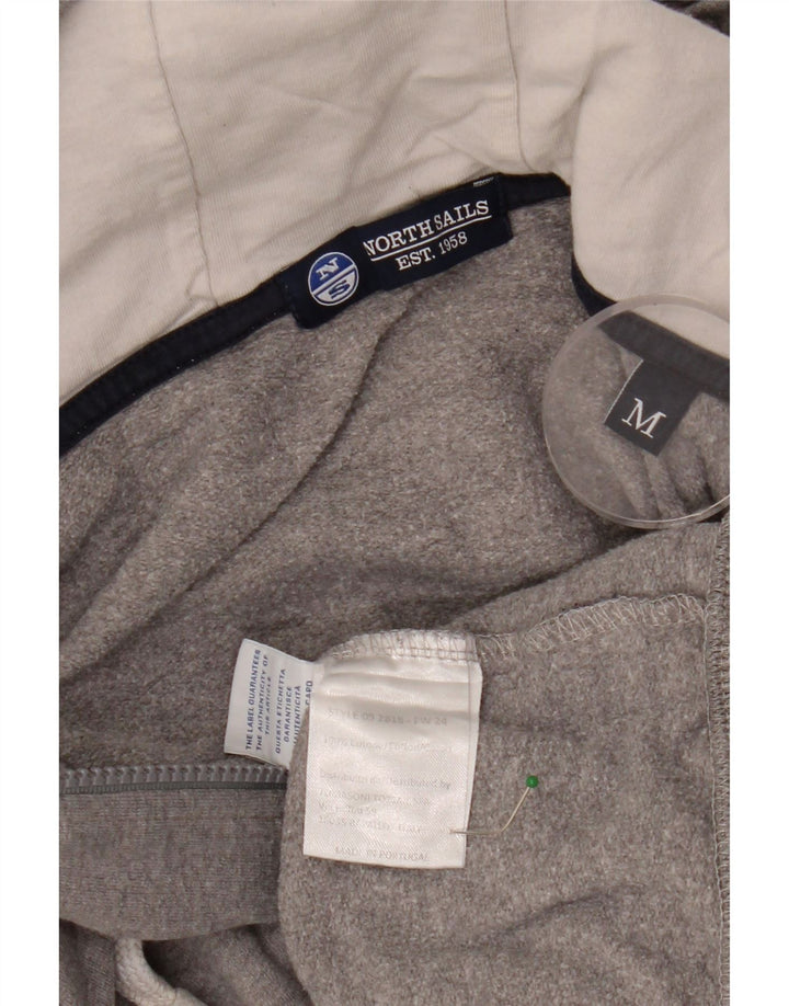 NORTH SAILS Damen-Kapuzenpullover mit Reißverschluss, UK 12, mittelgraue Baumwolle