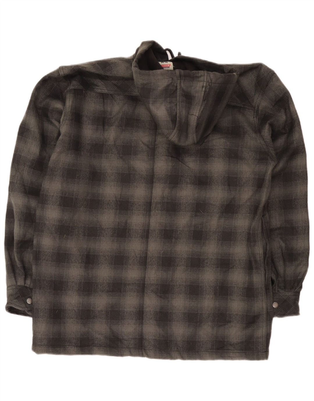 Dickies Herren-Lumberjack-Hemd mit Kapuze, UK 38/40, mittelgrau kariertes Polyester