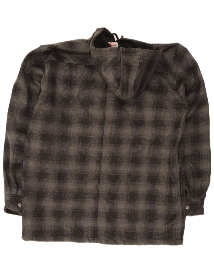 Dickies Herren-Lumberjack-Hemd mit Kapuze, UK 38/40, mittelgrau kariertes Polyester