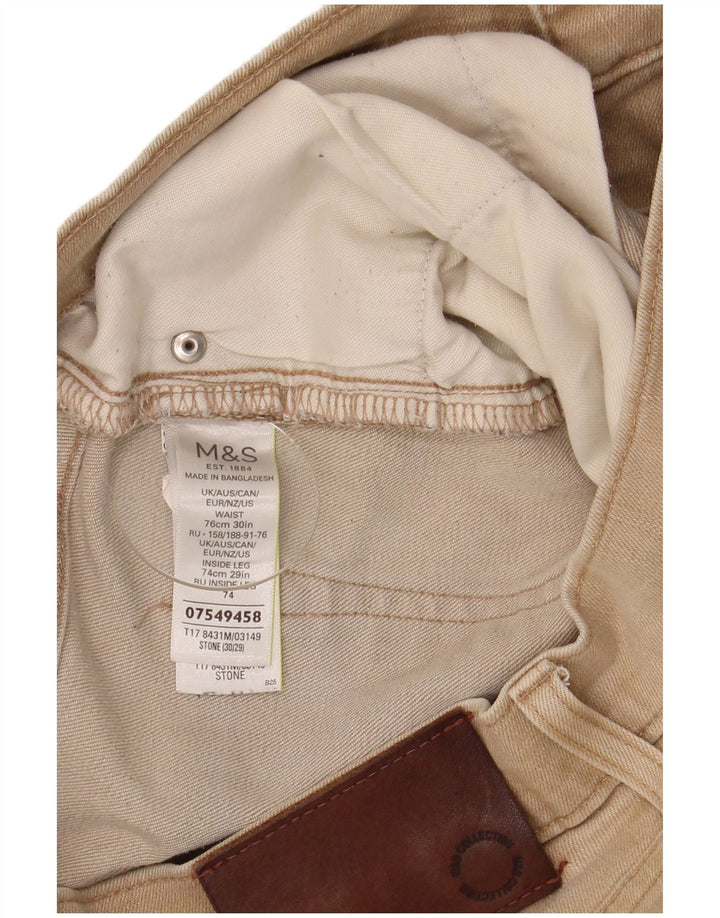 Marks & Spencer Herren-Jeans, reguläre Passform, gerade Passform, W30, L29, Beige, Baumwolle