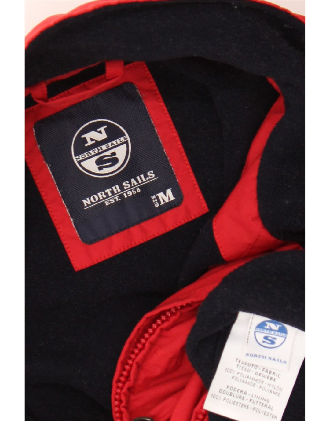 North Sails Herren Bomberjacke UK 38 Mittelrotes Polyamid