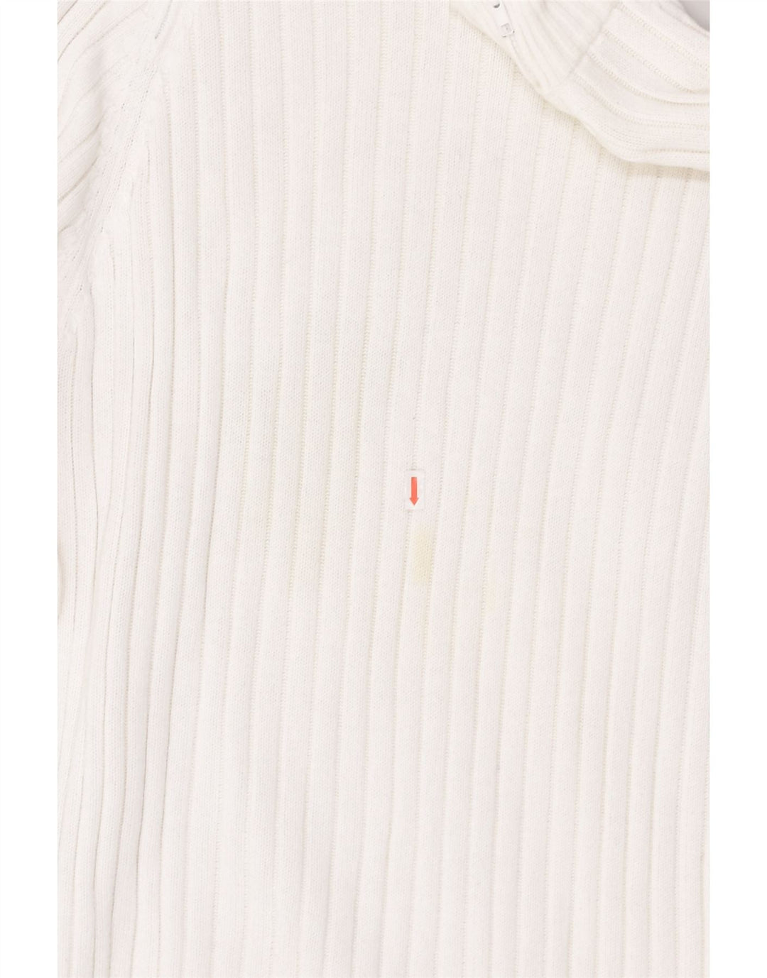 SMOG Womens Zip Neck Jumper Sweater UK 18 XL White Cotton | Vintage Smog | Thrift | Second-Hand Smog | Used Clothing | Messina Hembry 