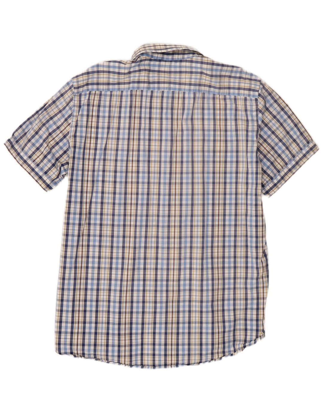 Carrera Herren Kurzarm-Hemd mit normaler Passform, 2XL, blau kariert