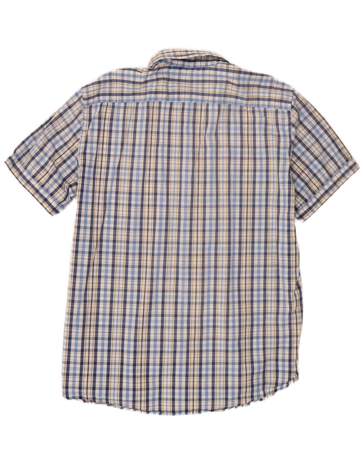 Carrera Herren Kurzarm-Hemd mit normaler Passform, 2XL, blau kariert