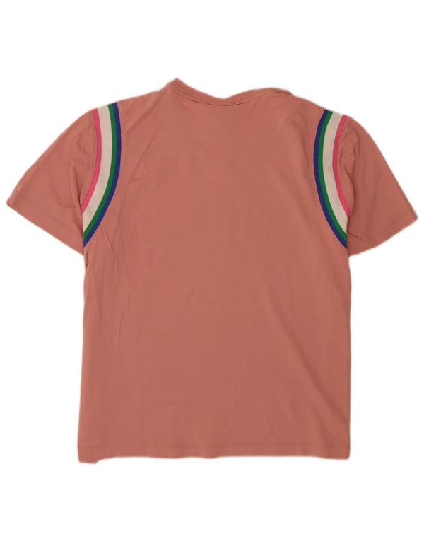 Nike Damen T-Shirt Top UK 18 XL rosa gestreift aus Baumwolle