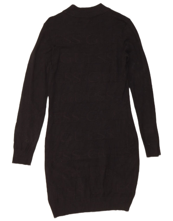 Guess Damen-Pulloverkleid mit Grafik, UK 12, mittlere schwarze Viskose