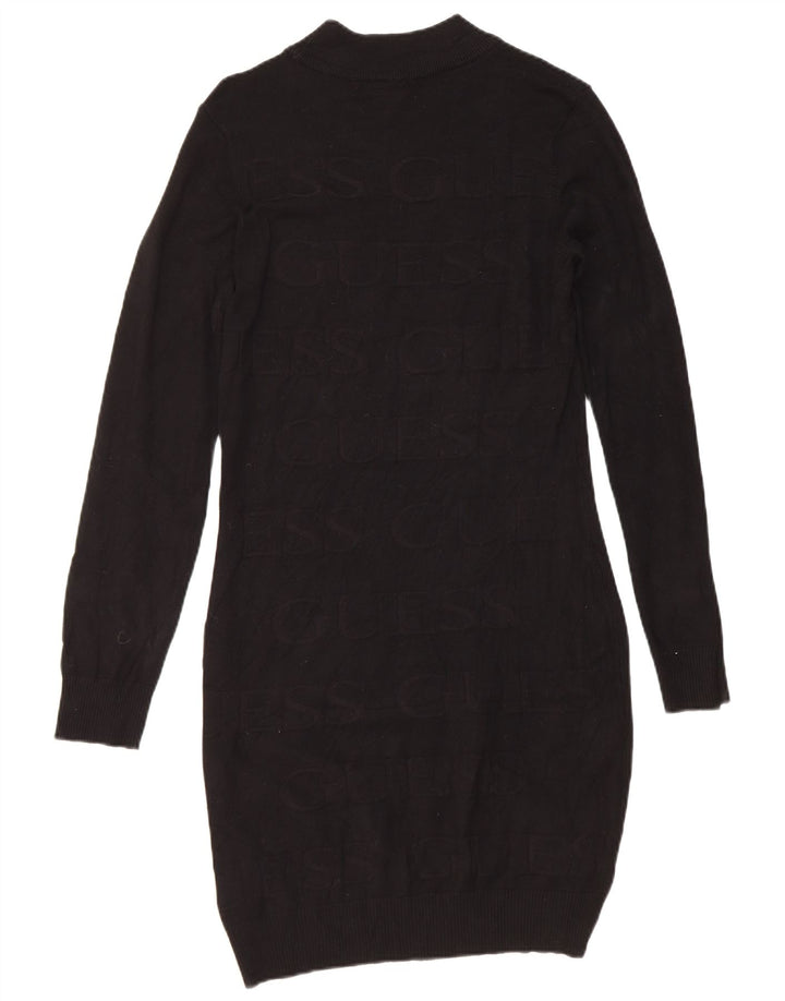 Guess Damen-Pulloverkleid mit Grafik, UK 12, mittlere schwarze Viskose