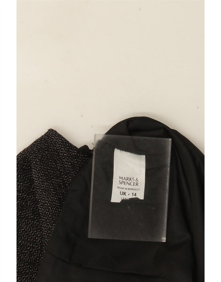 Marks & Spencer Damen Midi-Rock, gerade, UK 14, Größe L W32, Grau