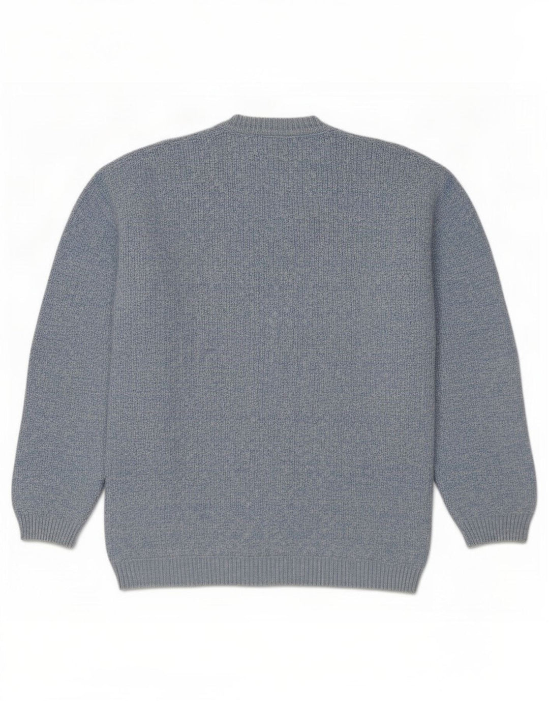 Colorado Herren-Pullover mit V-Ausschnitt, mittelblau gesprenkelte Baumwolle