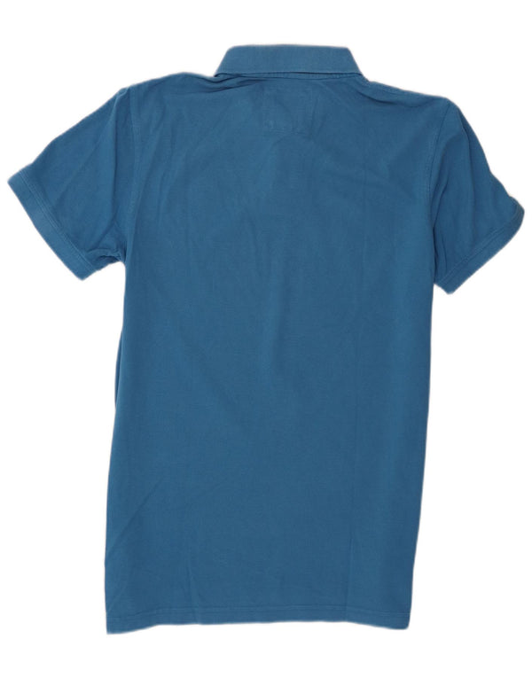 Crew Clothing Herren-Poloshirt aus mittelblauer Baumwolle