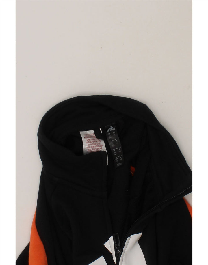 ADIDAS Boys Graphic Tracksuit Top Jacket 13-14 Years Black Colourblock Vintage Adidas and Second-Hand Adidas from Messina Hembry 