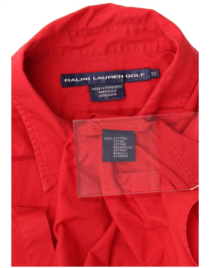 RALPH LAUREN Damen Golfshirt US 10 Große rote Baumwolle