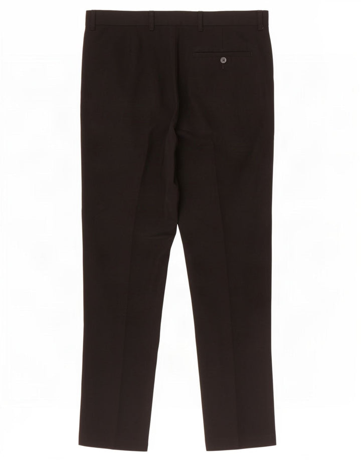 Marks & Spencer Herren Slim Anzughose W32 L31 Schwarz Polyester