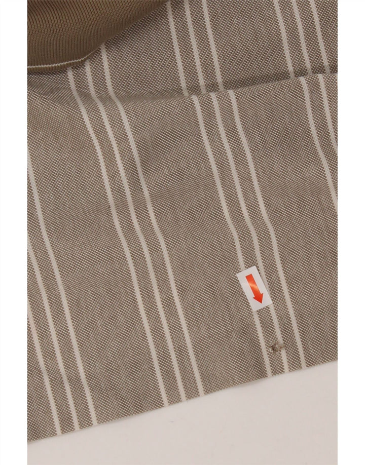 NIKE Herren-Poloshirt UK 39/41 Mittelbeige gestreift