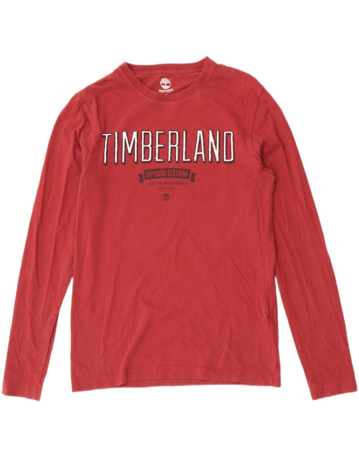 Timberland Herren Regular Fit Graphic Top Langarm Small Red Cotton