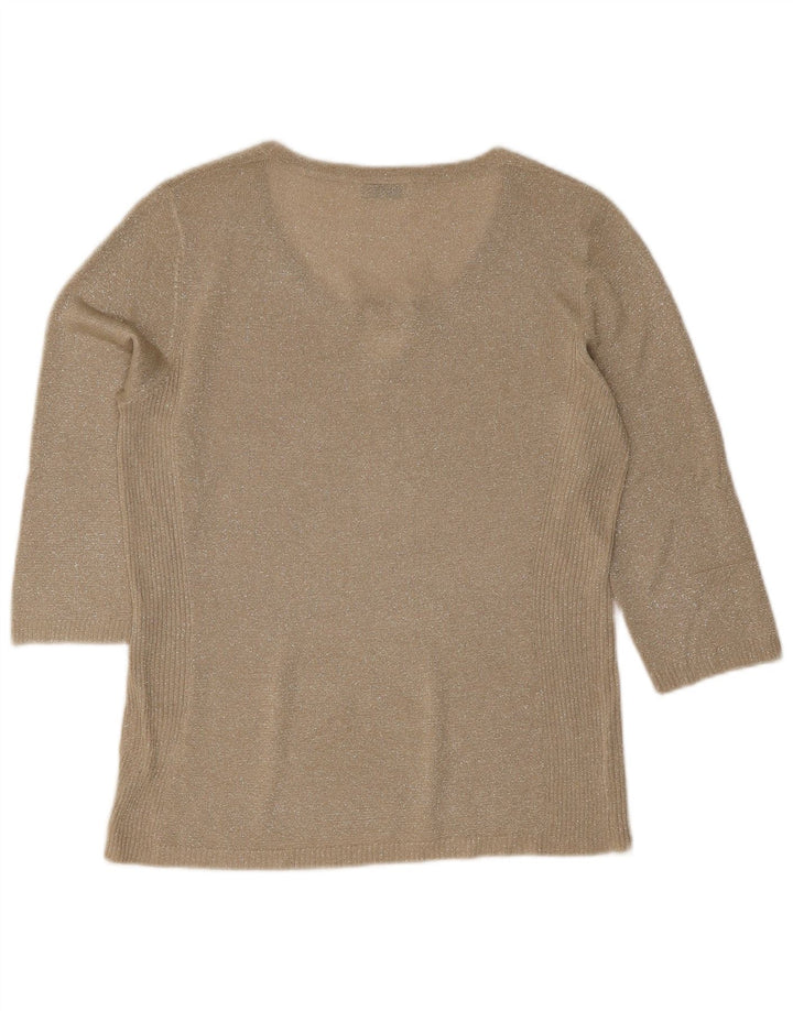 Perte by Krizia Damen Top 3/4 Ärmel UK 12 Medium Beige