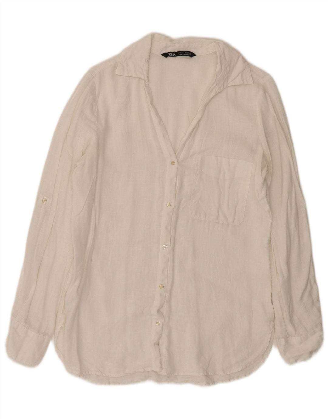 Zara Damen Hemd UK 10 Small Weiß