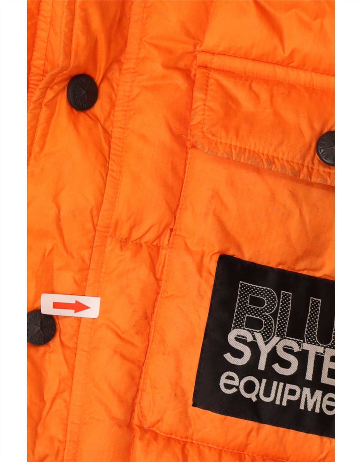 Vintage Herren Wattierte Jacke UK 16 Großes Orange Nylon