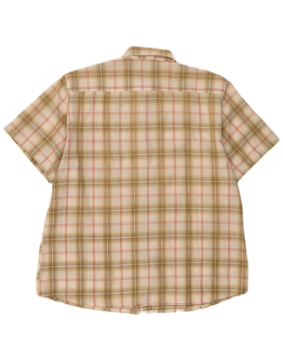 Vintage Herren Kurzarmhemd 2XL Beige Karo