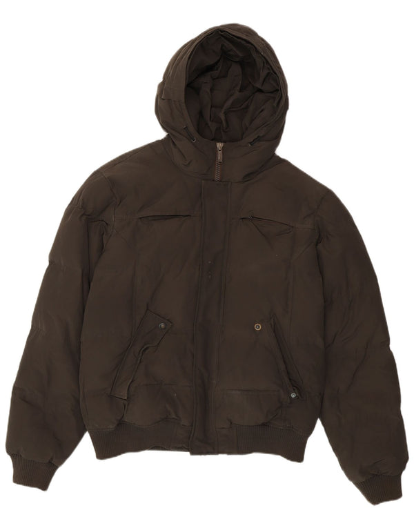 Bomboogie Wattierte Herrenjacke mit Kapuze, UK 42, XL, Grau, Polyester