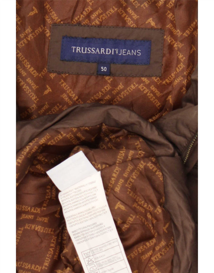 Trussardi Jeans Damen Wattierte Jacke IT 50 XL Braun Polyester