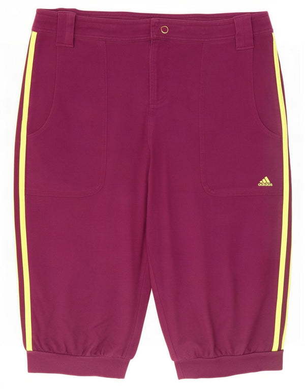 Adidas Damen Bermudashorts UK 16 Large W32 Lila Baumwolle