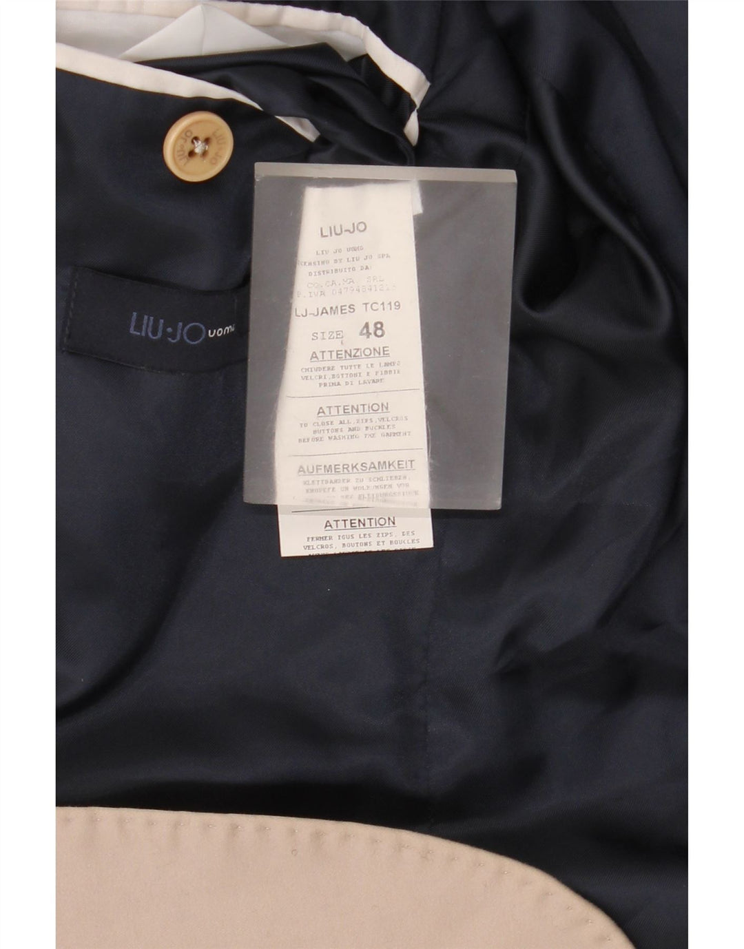 Liu Jo Herren-Blazer mit 2 Knöpfen, IT 48, mittelbeige Baumwolle