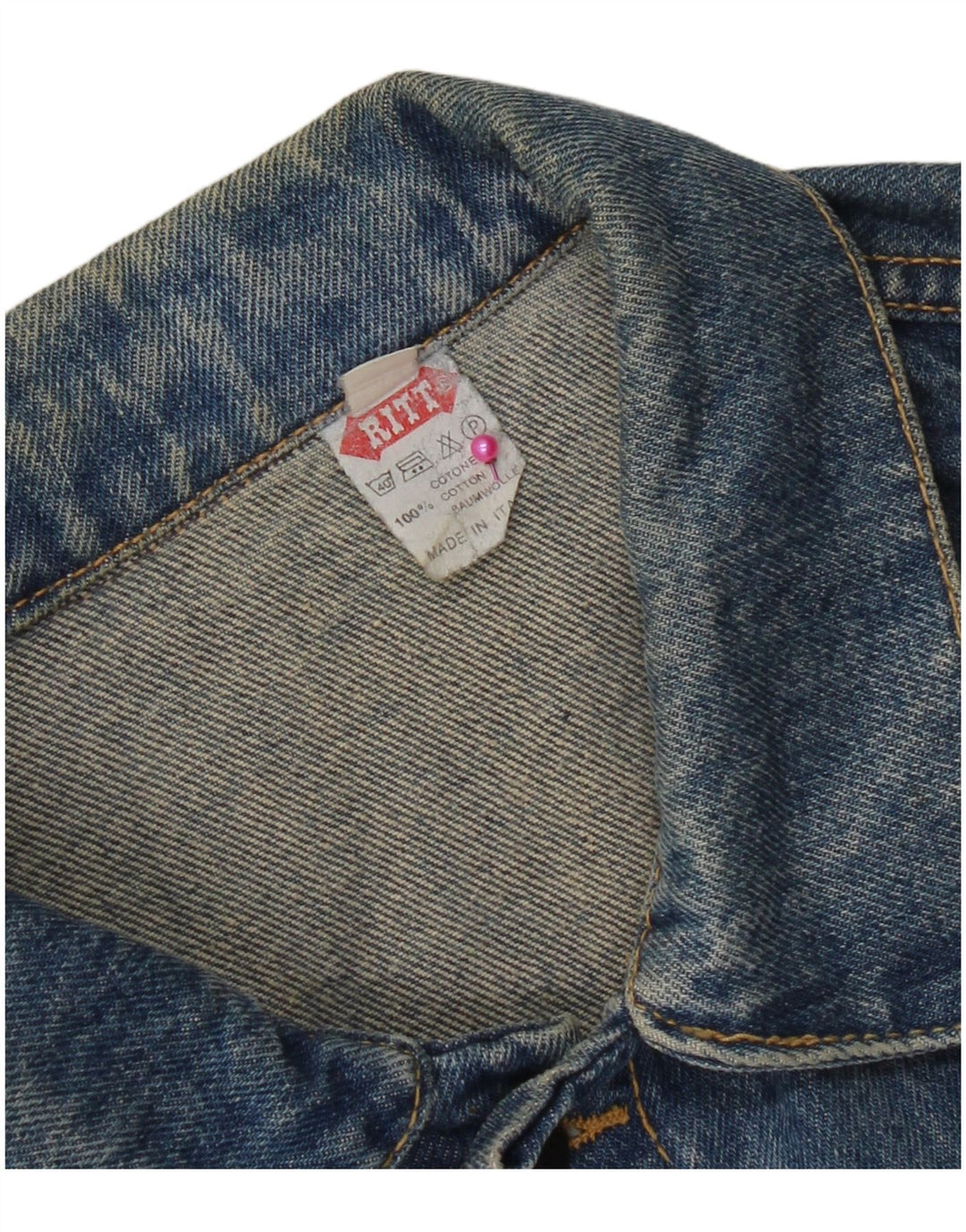 Ritt Herren Jeansjacke UK 40 Große blaue Baumwolle