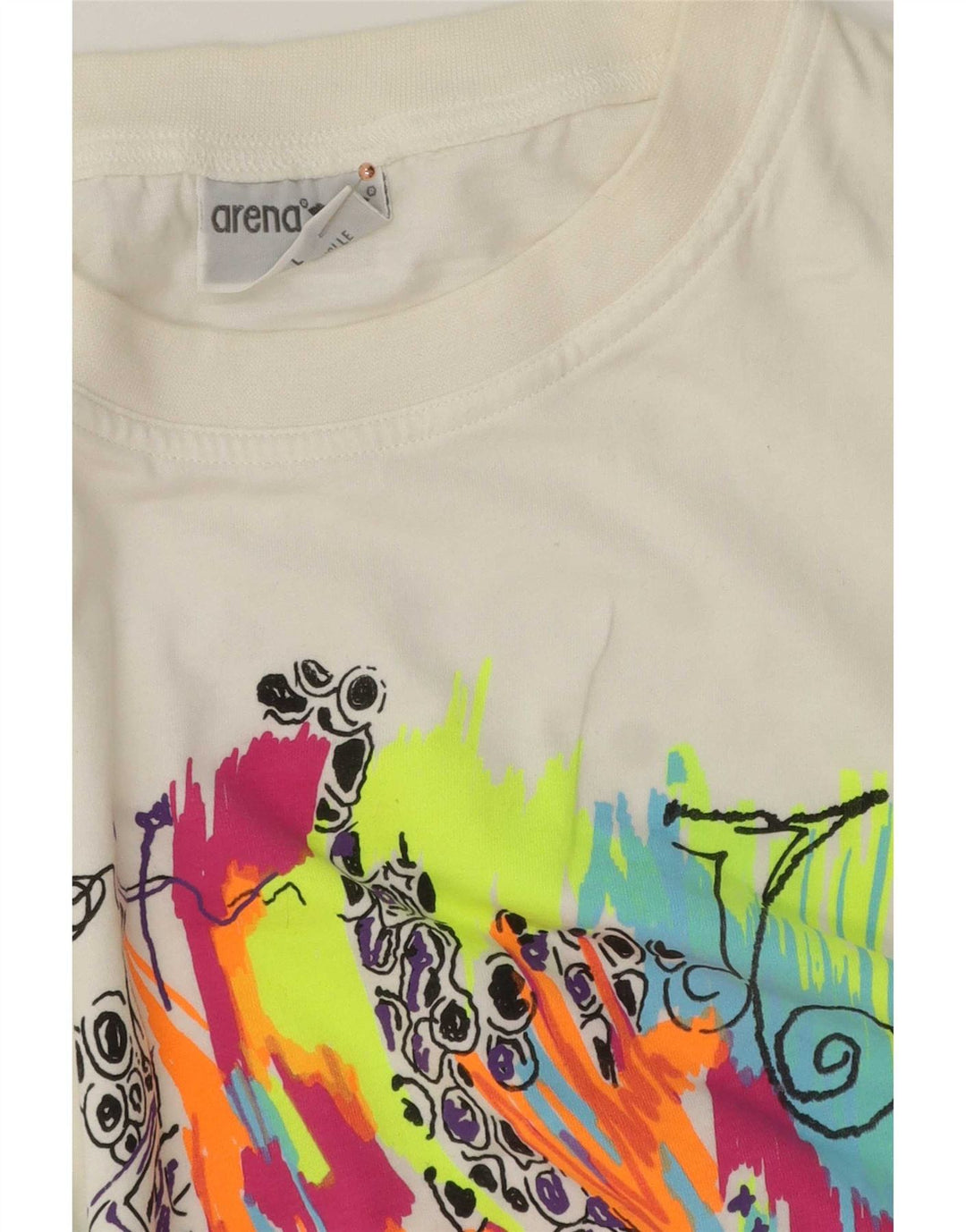 Arena Herren-T-Shirt mit Grafik, groß, aus weißer Baumwolle