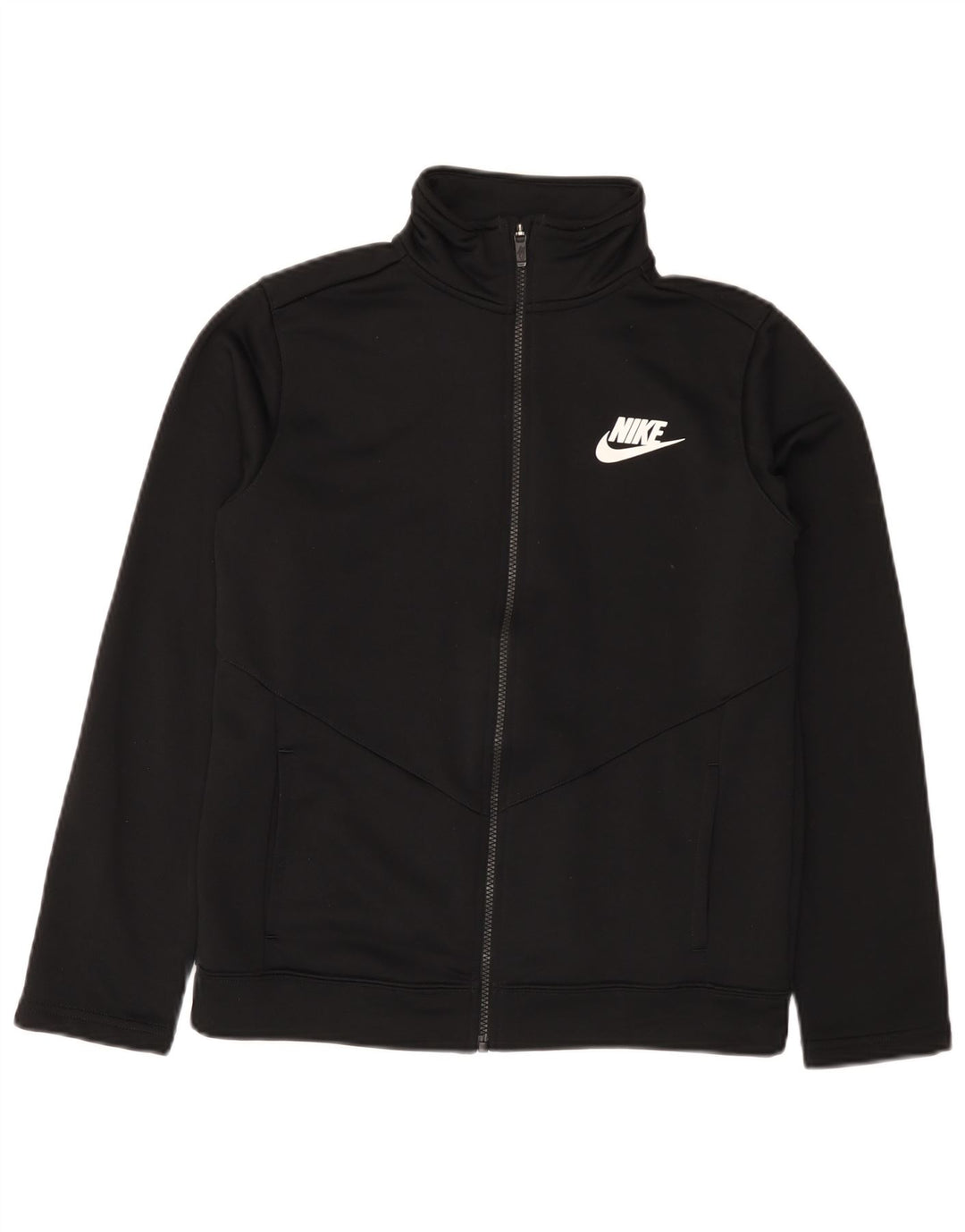 Nike Jungen-Trainingsanzug-Top-Jacke, 13–14 Jahre, XL, schwarzes Polyester