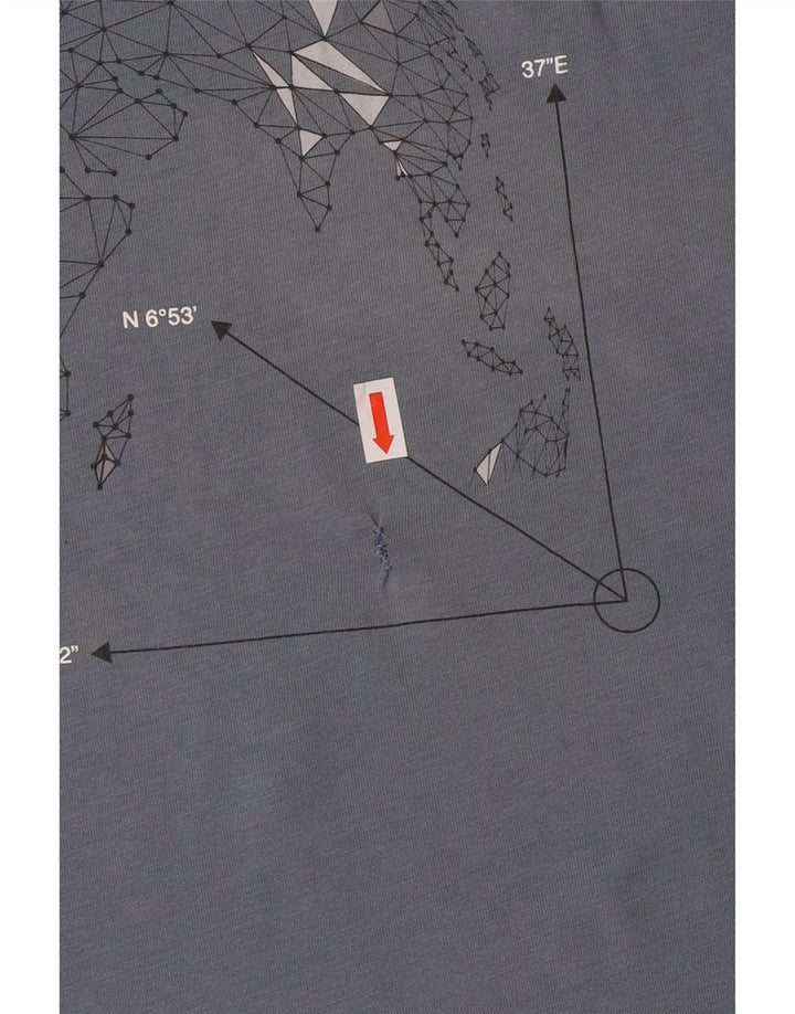 PEUTEREY Mens Graphic T-Shirt Top XL Blue Cotton