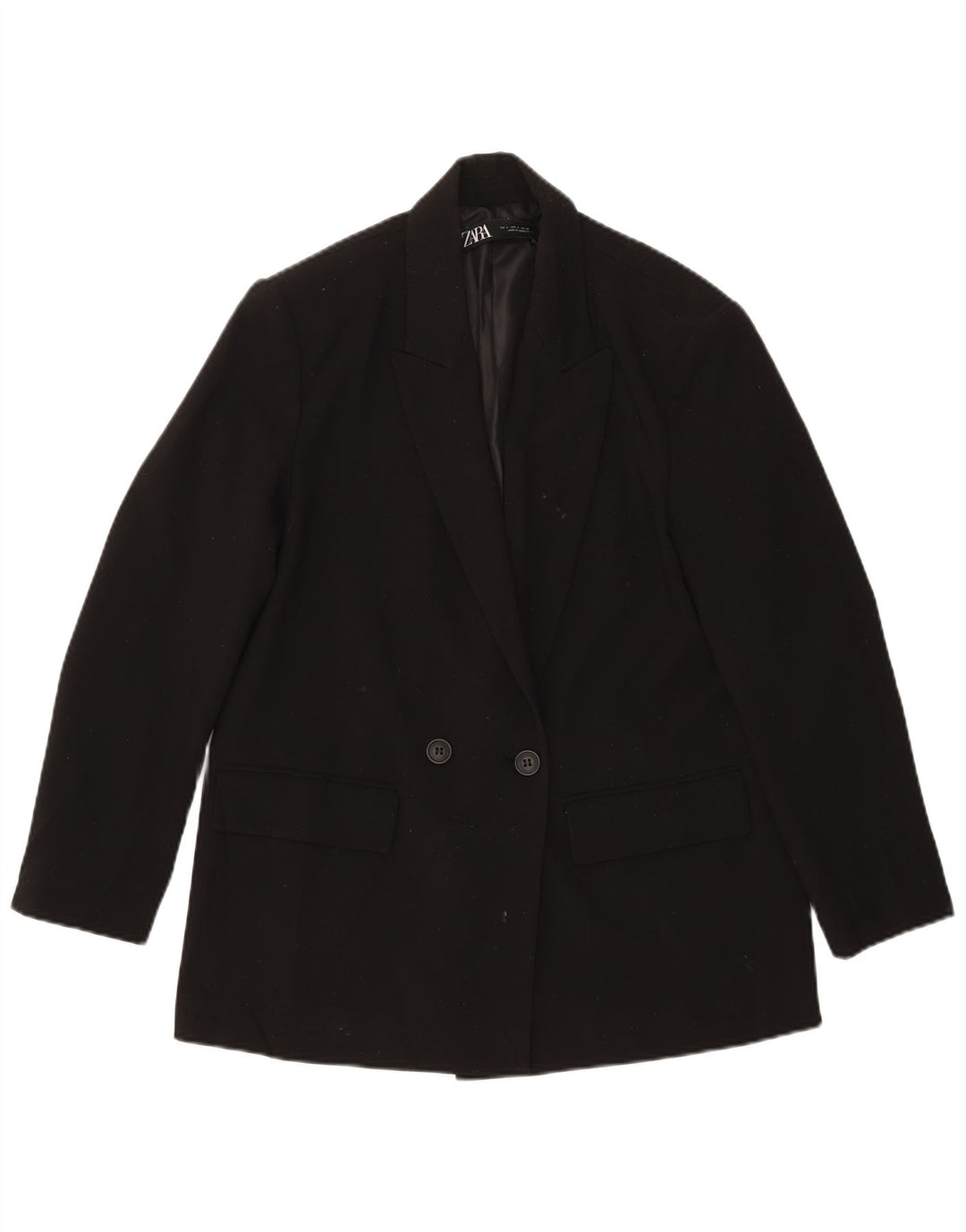 Zweireihiger Blazer für Damen von ZARA, Gr. 10, Größe S, Schwarz, Polyester