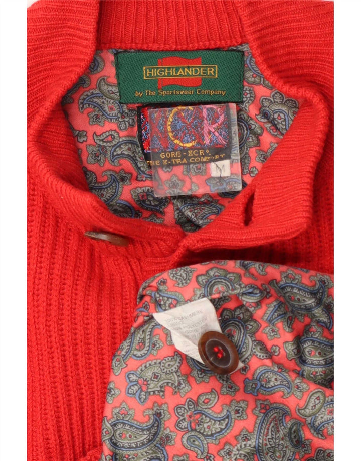 Highlander Herren-Strickjacke aus mittelorangem Kaschmir