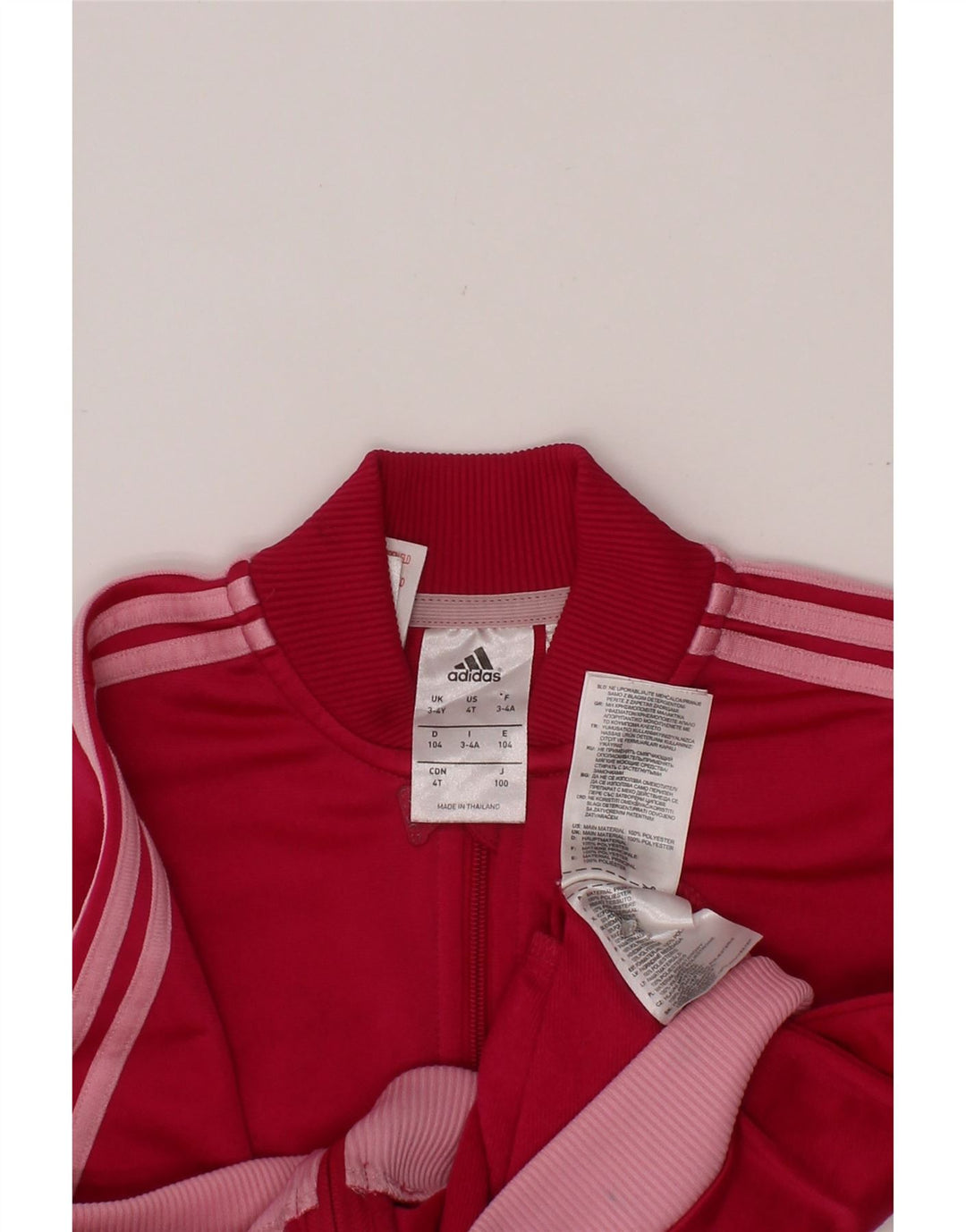 ADIDAS Mädchen-Trainingsanzug, Oberteil, Jacke, 3–4 Jahre, rosa, Polyester