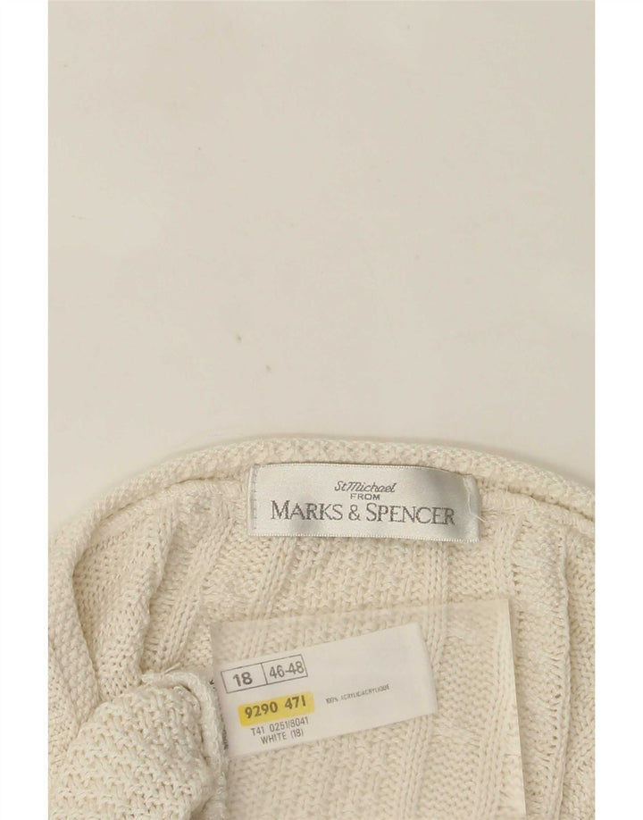 Marks & Spencer Damen-Strickjacke in Übergröße, Gr. 18, XL, Weiß