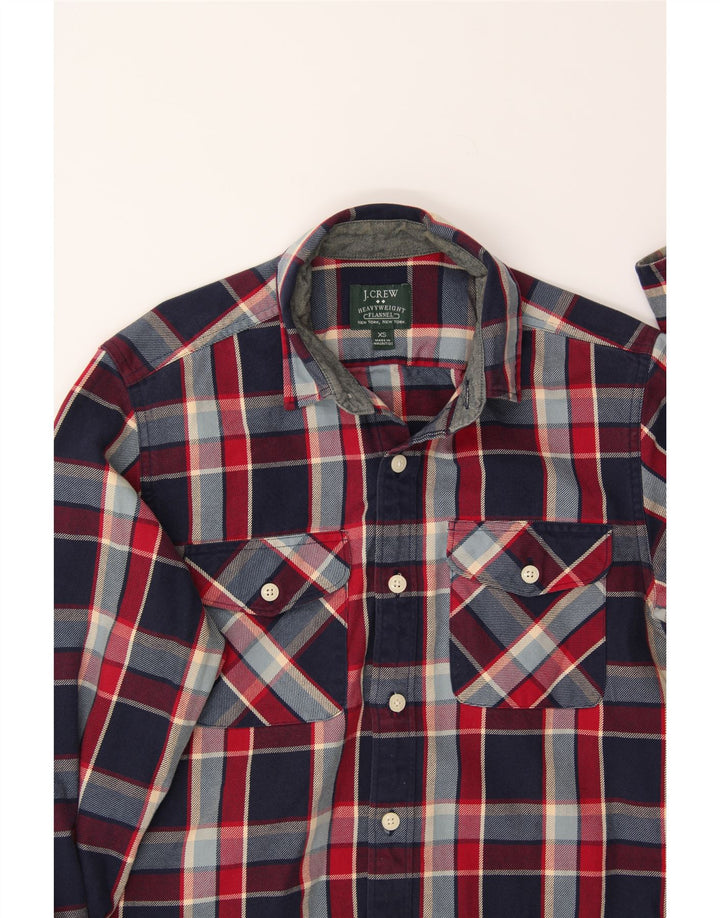 J. CREW Mens Flannel Shirt XS Navy Blue Check Cotton Vintage J. Crew and Second-Hand J. Crew from Messina Hembry 