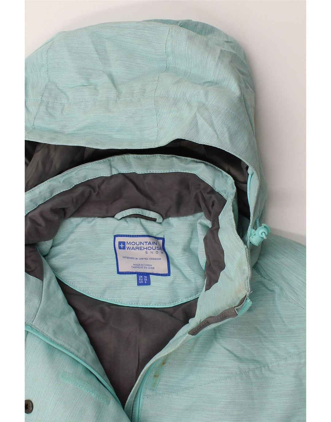 MOUNTAIN WAREHOUSE Womens Hooded Windbreaker Jacket UK 10 Small Turquoise Vintage Mountain Warehouse and Second-Hand Mountain Warehouse from Messina Hembry 