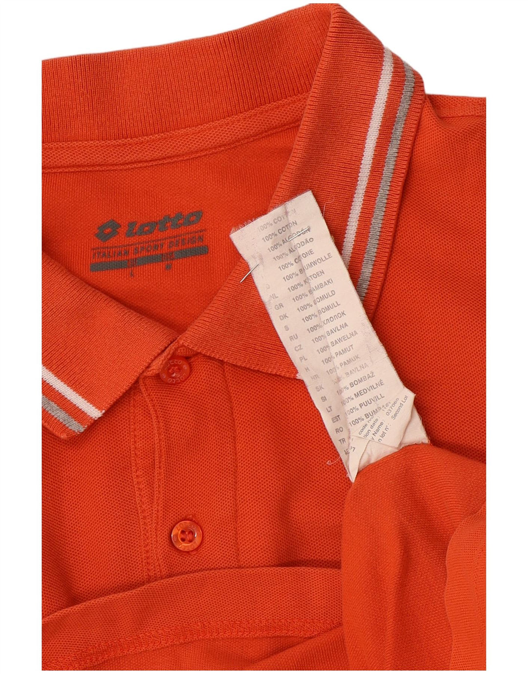Lotto Herren-Poloshirt, große orangefarbene Baumwolle