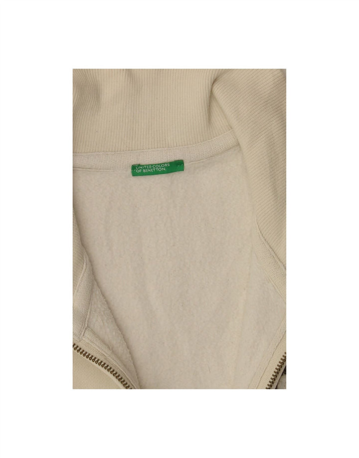 BENETTON Mens Graphic Tracksuit Top Jacket Medium Off White Vintage Benetton and Second-Hand Benetton from Messina Hembry 